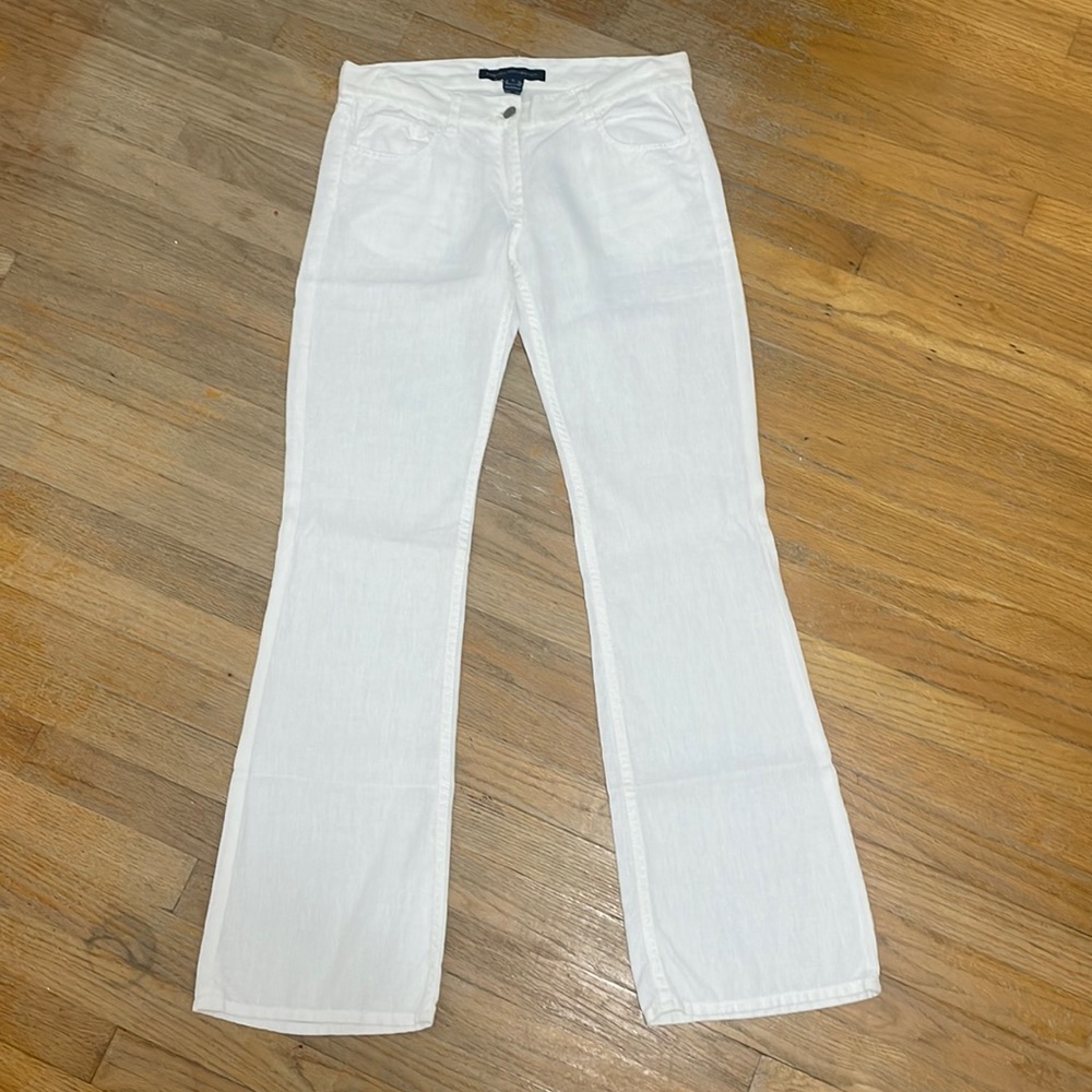 French Connection White Linen Pants